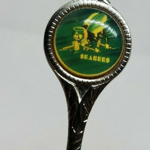Seabees Fighting Bee Graphic California Engraved Mini Spoon Home Décor - Picture 11 of 12